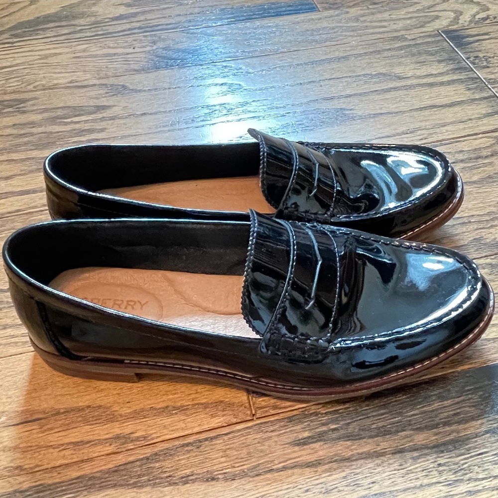 Sperry Topsiders Classic Women's 9.5 Black Leather Loafers